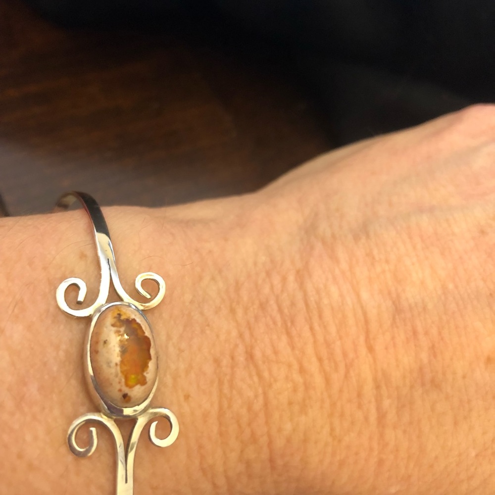 Delicate Opal and silver bracelet